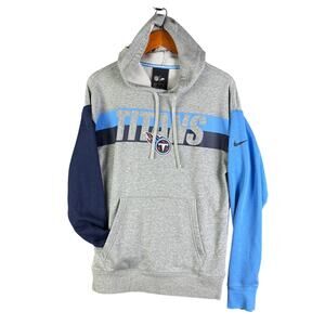 Tennessee Titans Nike Sportswear NFL Fleece Pullover Hoodie Gray Blue Mens Small